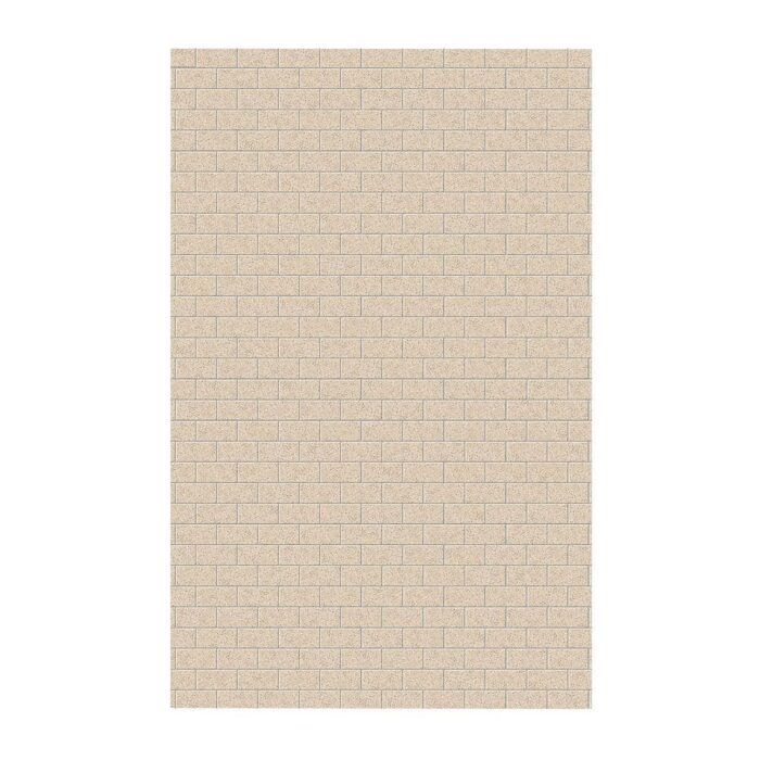 Subway Tile 62 in. x 96 in. 1-Piece Easy Up Adhesive Shower Panel in Bermuda Sand